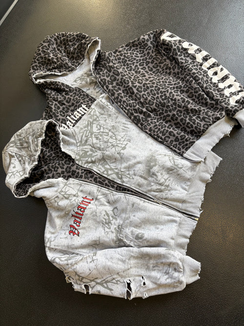 Reversible Valiant Zip up Hoodie- grey